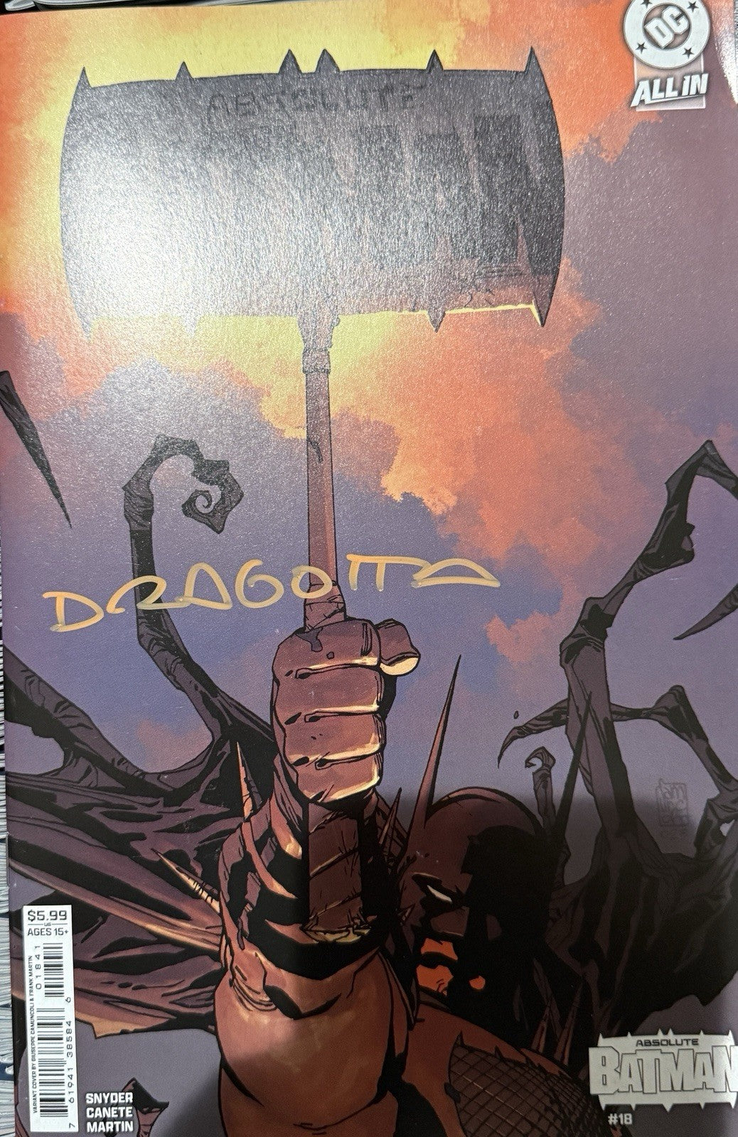 Absolute Batman #18 | Signed by Nick Dragotta w/ COA | Giuseppe Camuncoli Var
