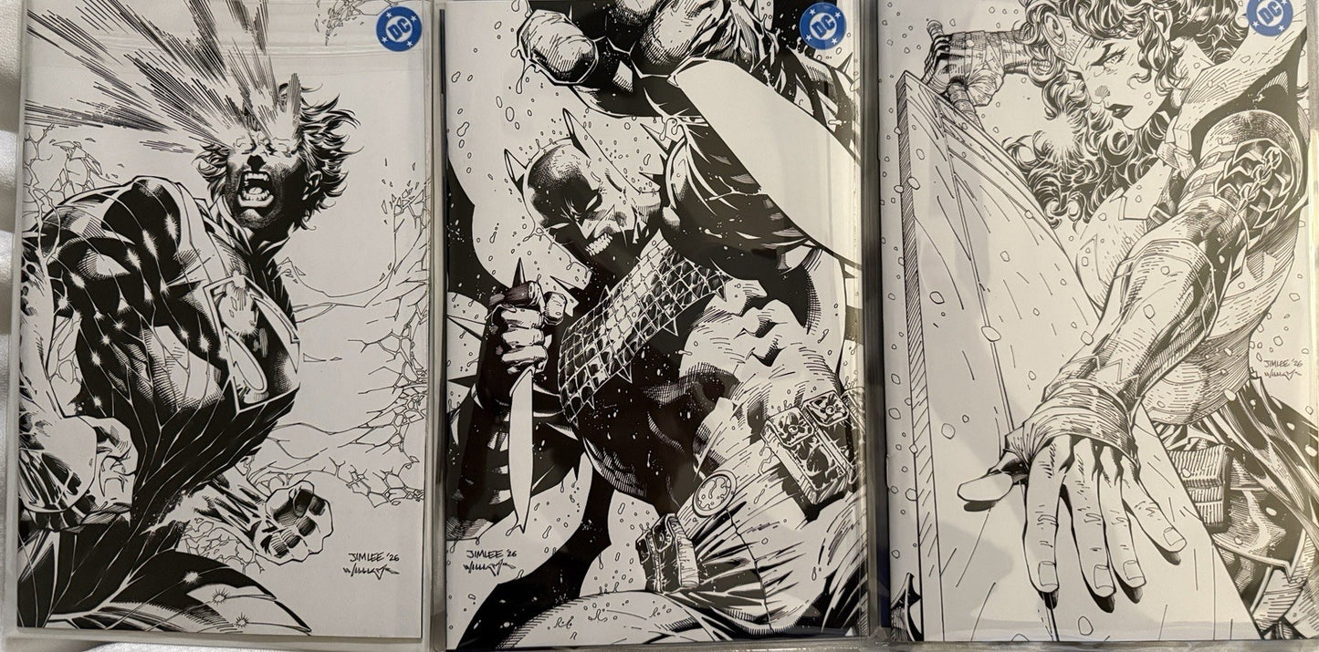 Absolute Batman, Superman, Wonder Woman, Jim Lee B&W | NM | SDCC 2026 In hand