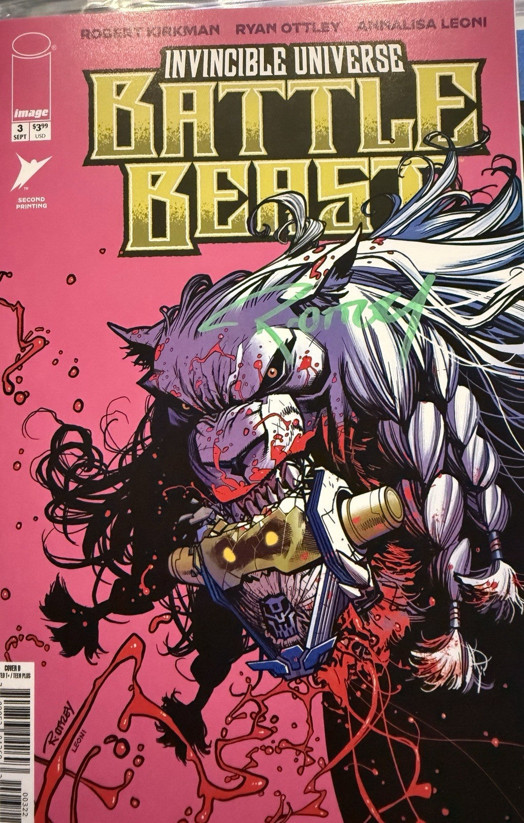 Invincible Universe: Battle Beast #3 | Signed by Ryan Ottley w/ COA | 2nd Print