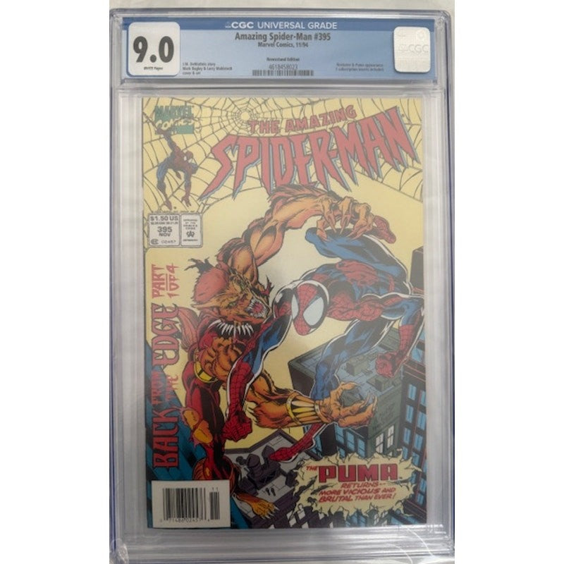 Slab | The Amazing Spider-Man #395 | CGC 9.0 | RARE Newsstand