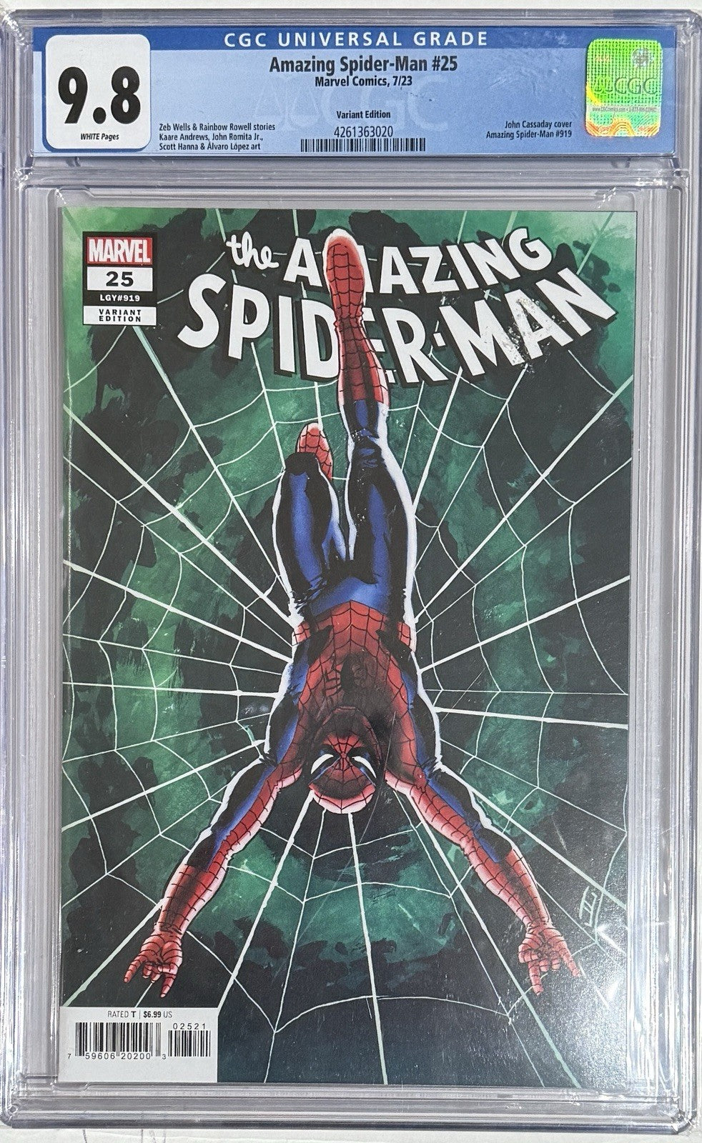 Amazing Spider-Man #25 (LGY #919) | CGC 9.8 | Variant Cover | 2023 | Marvel