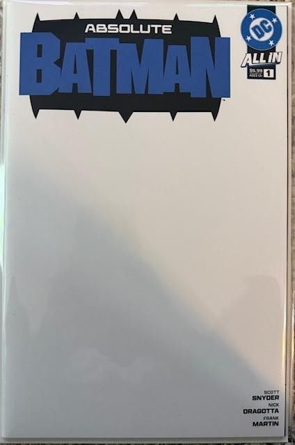 Absolute Batman #1 | 1st Print | Blank / Sketch Cover
