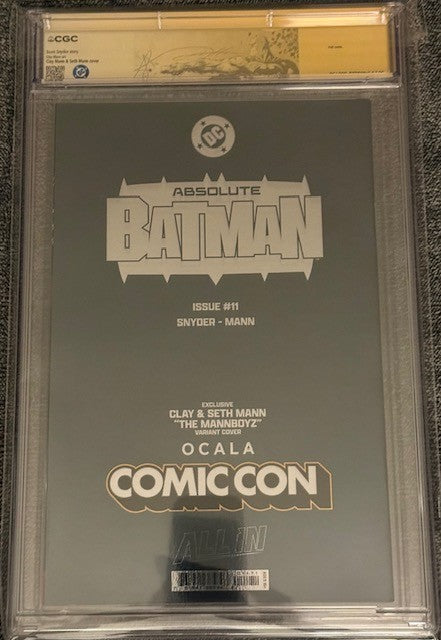 Slab | Absolute Batman #11 | CGC 9.4 | Signed by Clay and Seth Mann | Remarqued