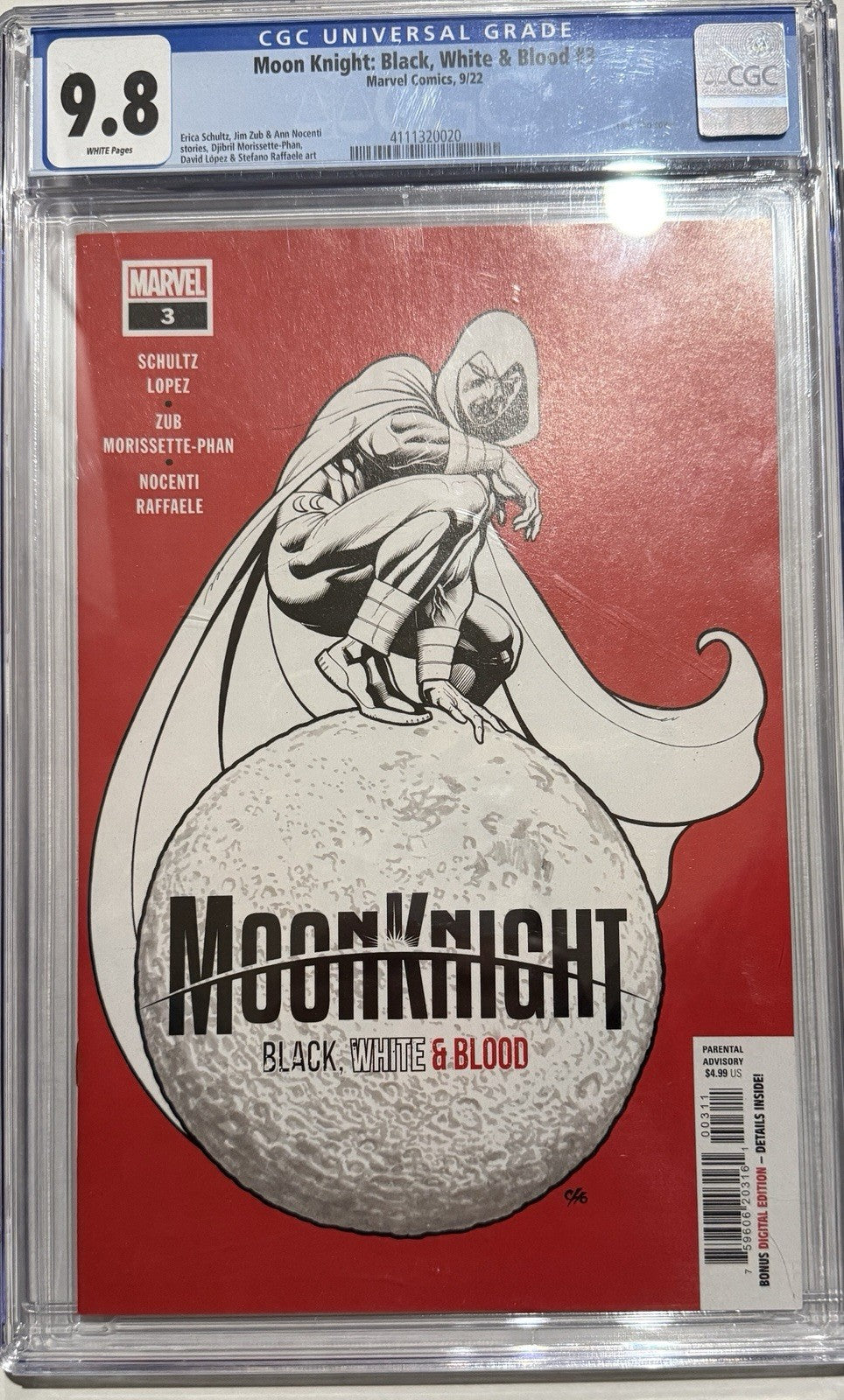 Moon Knight: Black, White & Blood #3 | CGC 9.8 | Frank Cho Cover