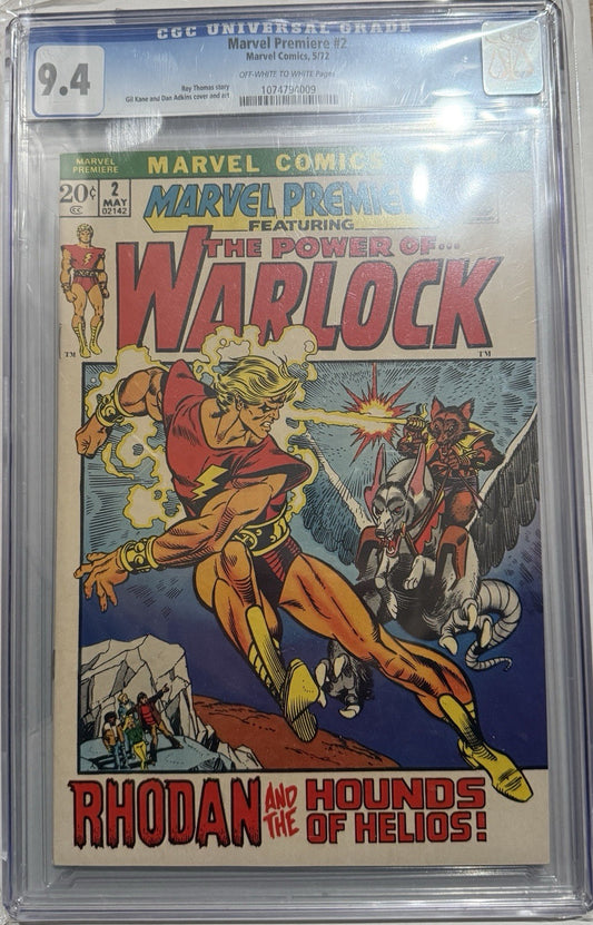 Marvel Premiere #2 (1972) | CGC 9.4 | The Power Of Warlock | 1st Mention of Adam