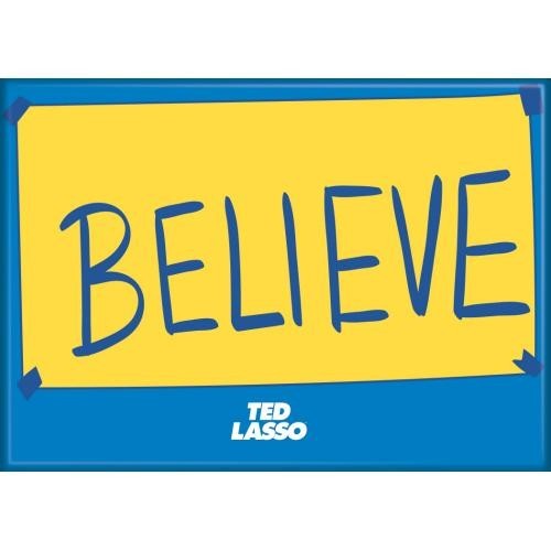 Ted Lasso Believe  3.5 Inch x 2.5 Inch Magnet for Fridge & Lockers