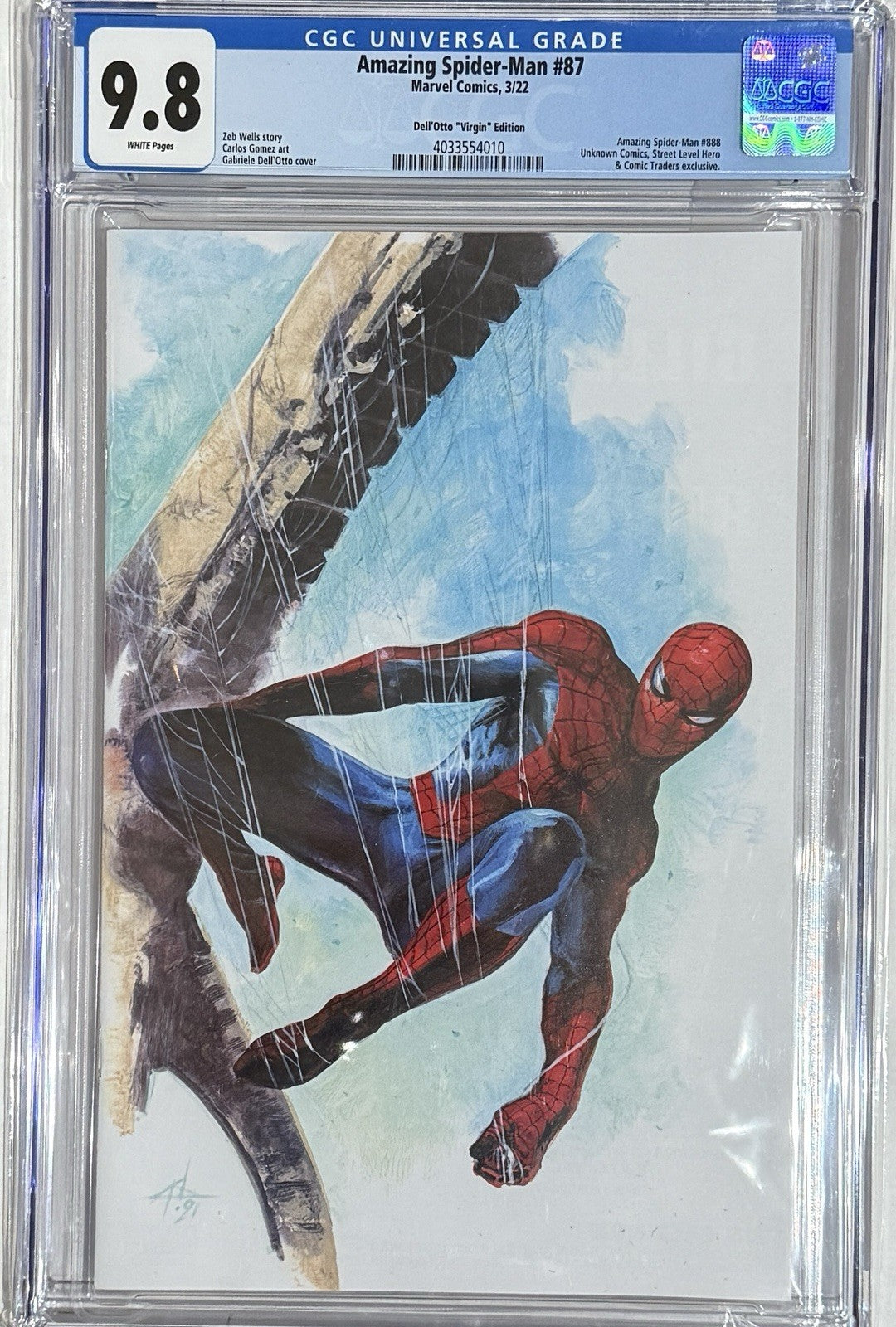 Amazing Spider-Man #87 (LGY #888) | CGC 9.8 | Dell'Otto "Virgin" | Marvel 2022