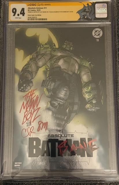 Slab | Absolute Batman #11 | CGC 9.4 | Signed by Clay and Seth Mann | Remarqued