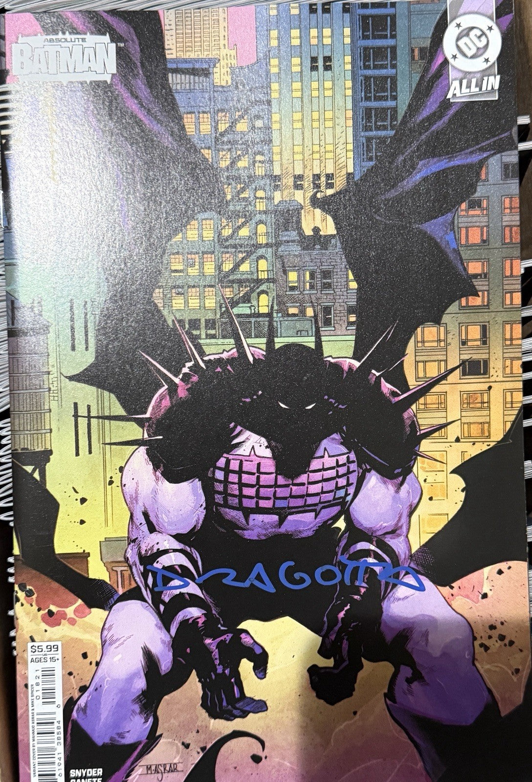 Absolute Batman #18 | Signed by Nick Dragotta w/ COA | Mahmud Asrar Variant