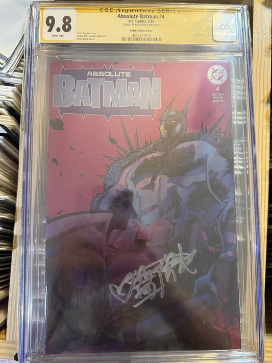 Slab | Absolute Batman #4 | CGC 9.8 | Rise Besch SIGNED Variant Foil | Megacon
