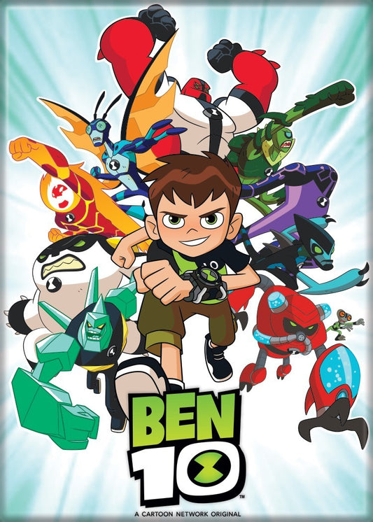 Ben 10 Ben Group Shot on White 2.5 Inch x 3.5 Inch Magnet for Fridge & Lockers