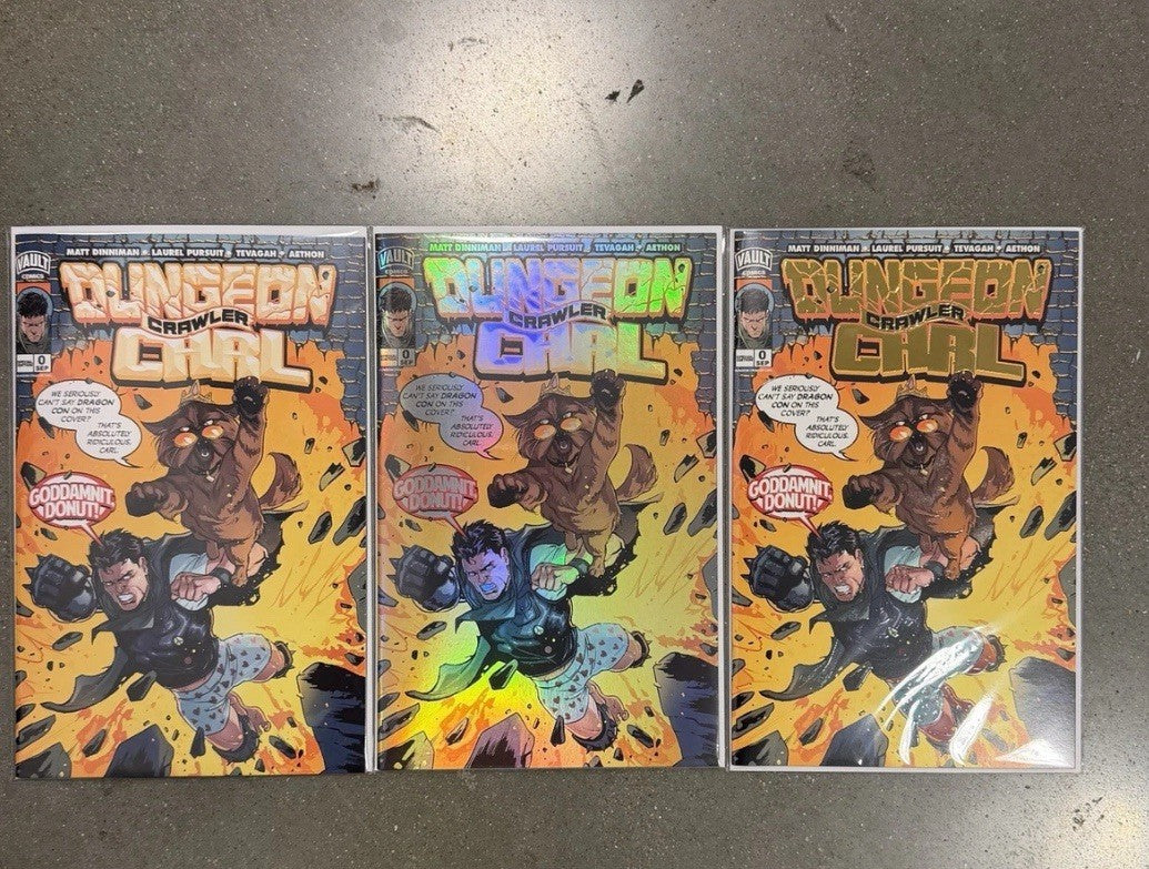 Dungeon Crawler Carl #0 | Dragon Con Variant SET of 3 | Trade + Foil + Gold Foil