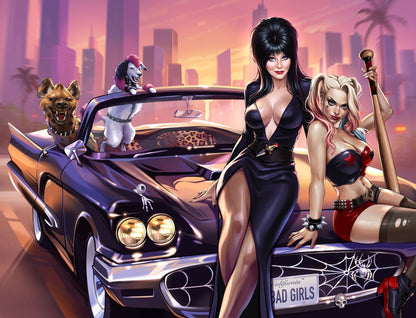 HARLEY QUINN X ELVIRA #1 - KATYA SINYUKHINA COVER A WRAPAROUND NYCC 2025 KNIGHT OF COMICS EXCLUSIVE LTD 500