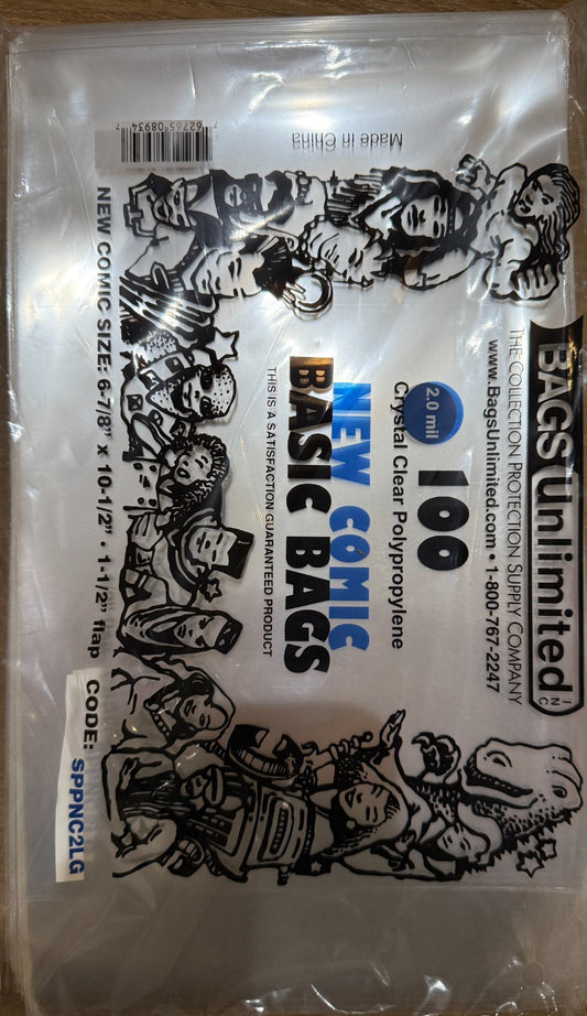 Bags Unlimited 100 New Comic Bags | Modern Books - Current Size