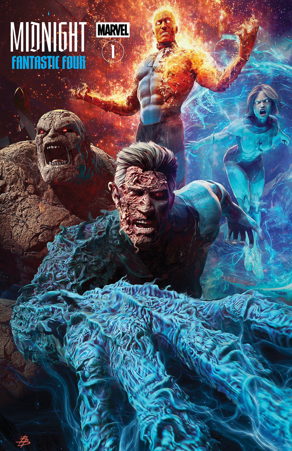 MIDNIGHT FANTASTIC FOUR #1 - BJORN BARENDS TRADE VARIANT KNIGHT OF COMICS NYCC 2026 EXCLUSIVE