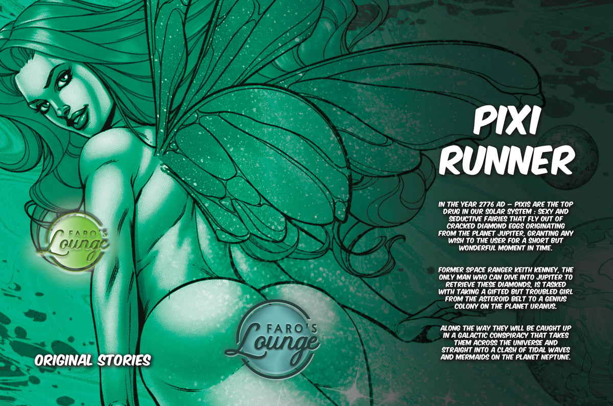 Pixi Runner #3 – Digital Download | Tamberain the Mermaid & IO Volcano Moon Mature Full-Color Sci-Fi Comic